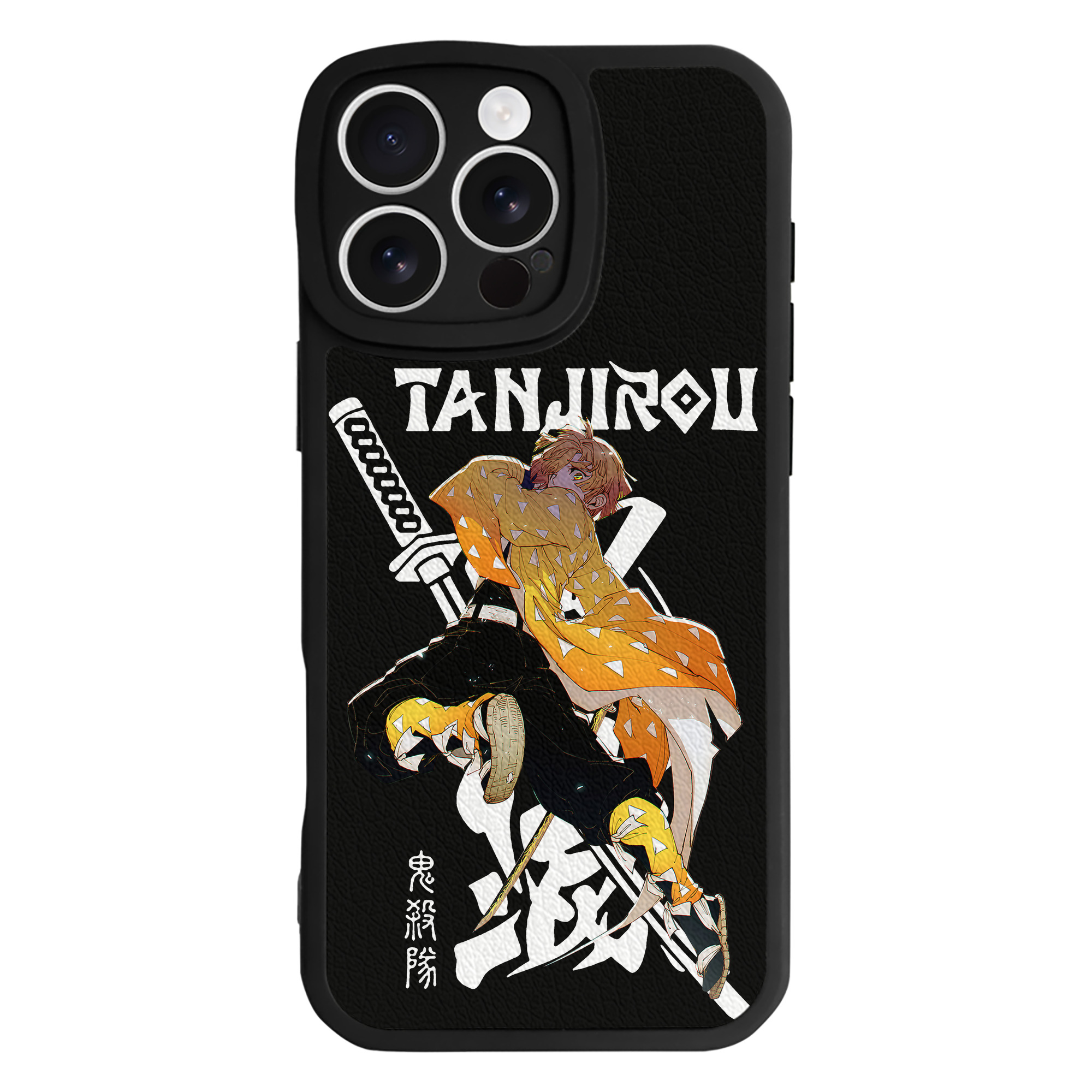 （画像用） 鬼滅の刃（きめつのやいば）我妻 善逸／あがつま ぜんいつ Agatsuma Zenitsu 【iPhone 16シリーズ対応】シリコンスマホケース（レザー調） 材質：シリコン